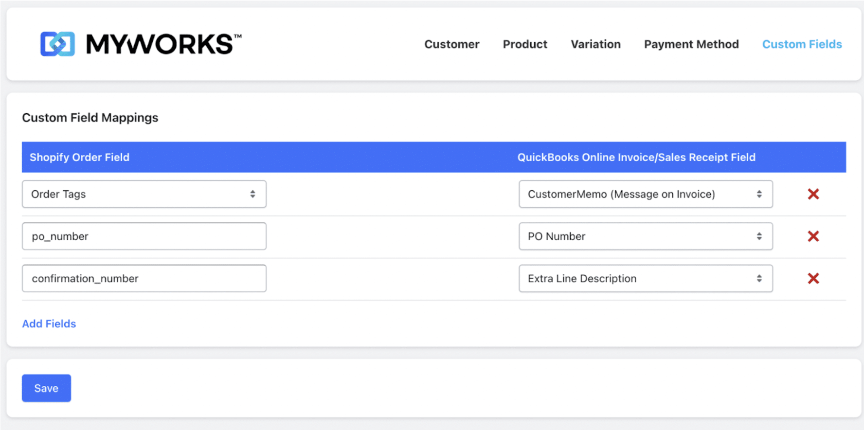custom field mapping