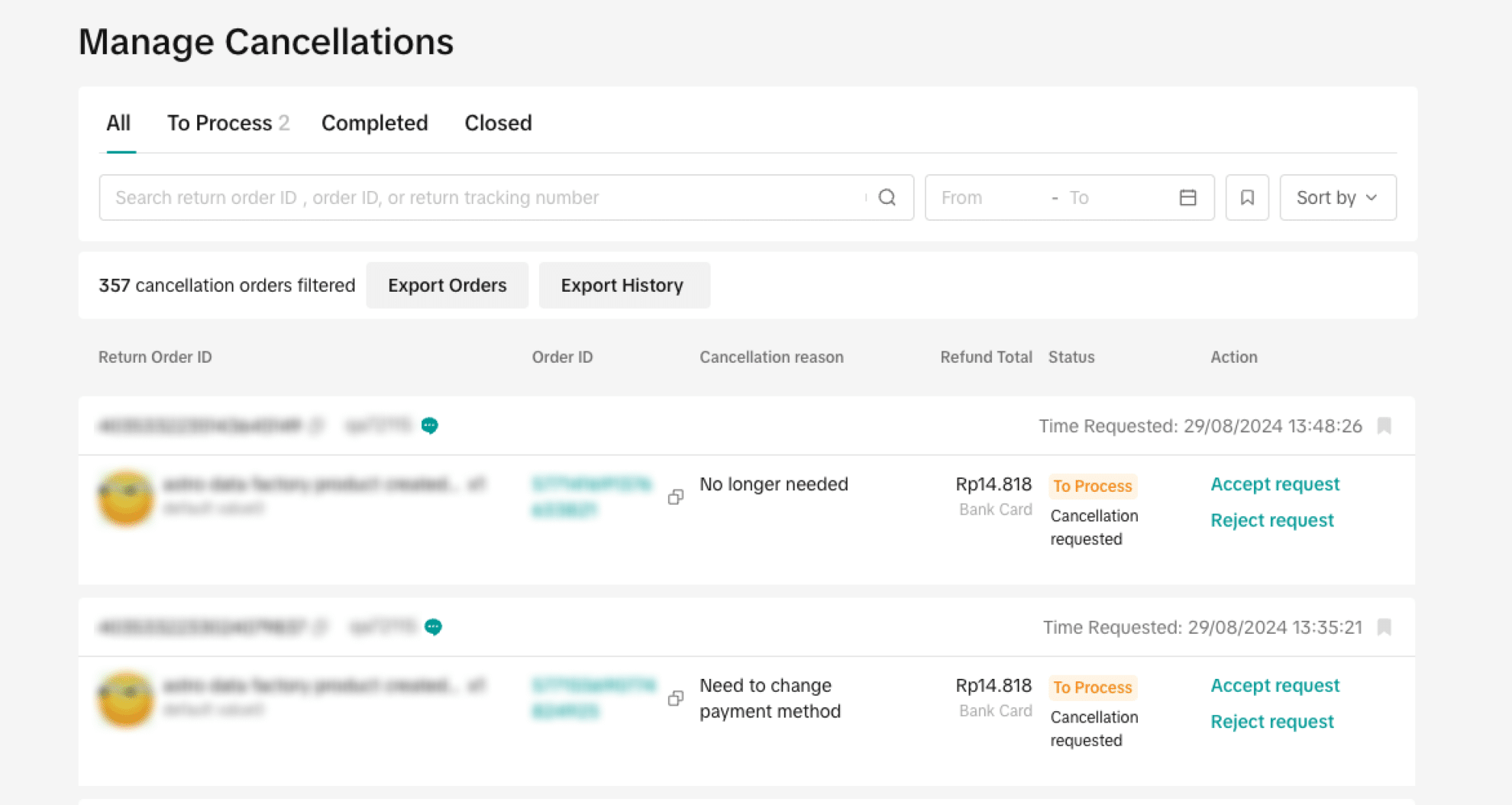 How to handle canceled orders: Canceled orders in TikTok shop