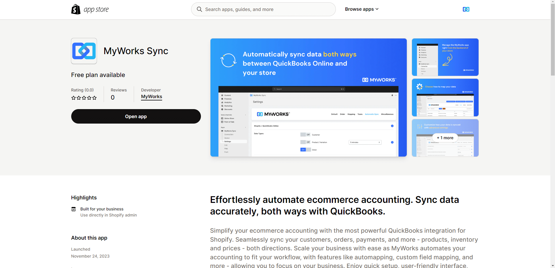 Shopify MyWorks Integration